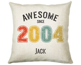 21st Birthday Gift for Men - Personalised Birthday Cushion Age 21 Gift for Him Custom Retro Vintage Number Design Dad Son Twenty One BNG21C