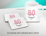 80th Birthday Gift for Women 80 and Fabulous Est 1945 Personalised Birthday Cushion Gift for Her Ladies Pink Design Mum Nanny Eighty BNH80C