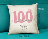 100th Birthday Gift for Women 100 and Fabulous Est 1925 Personalised Birthday Cushion Gift for Her Ladies Pink Design Nan Hundred BNH100C