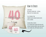 40th Birthday Gift for Women 40 and Fabulous Est 1985 Personalised Birthday Cushion Gift for Her Ladies Pink Design Mum Nanny Forty BNH40C