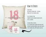 18th Birthday Gift for Women 18 and Fabulous Est 2007 Personalised Birthday Cushion Gift for Her Ladies Pink Design Daughter Eighteen BNH18C