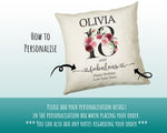 18th Birthday Gift for Women - Personalised 18 and Fabulous Birthday Cushion Age 18 Gift for Her - Ladies Floral Daughter Eighteen BNK18C