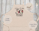 50th Birthday Gift for Women - Personalised Apron Happy Birthday Age 50 Gift for Her - Ladies Floral Design Mum Nan Gran Fifty BNA50AP