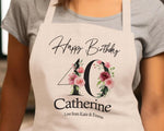 40th Birthday Gift for Women - Personalised Apron Happy Birthday Age 40 Gift for Her - Ladies Floral Design Mum Nan Gran Forty BNA40AP