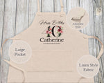 40th Birthday Gift for Women - Personalised Apron Happy Birthday Age 40 Gift for Her - Ladies Floral Design Mum Nan Gran Forty BNA40AP