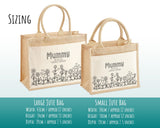 Mummy Gift Personalised Jute Bag - Mothers Day Gift Floral Tote Bag Gift for Mum Mama - Custom Shopping Market Bag - Mummy Bag BT008