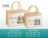 Mummy Gift Personalised Jute Bag - Mothers Day Gift Floral Tote Bag Gift for Mum Mama - Custom Shopping Market Bag - Mummy Bag BT010