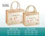 Aunty Gift Personalised Jute Bag - Auntie Birthday Gift Floral Tote Bag Gift for Her Family Friend - Custom Shopping Market Tote Bag BT001