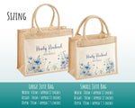 Aunty Gift Personalised Jute Bag - Auntie Birthday Gift Floral Tote Bag Gift for Her Family Friend - Custom Shopping Market Tote Bag BT002