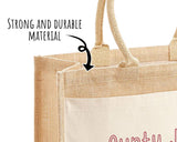 Aunty Gift Personalised Jute Bag - Auntie Birthday Gift Floral Tote Bag Gift for Her Family Friend - Custom Shopping Market Tote Bag BT009