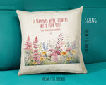 Nanny Gift Cushion - Personalised Scatter Cushion Pillow for Her Women - If Nannys Were Flowers Custom Name Gift for Nan Mothers Day BC004