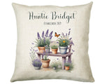 Aunty Gift Cushion - Personalised Scatter Cushion Pillow for Her Women - Gardening Plants Design Custom Name Gift for Aunt Mothers Day BC010