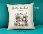 Aunty Gift Cushion - Personalised Scatter Cushion Pillow for Her Women - Gardening Plants Design Custom Name Gift for Aunt Mothers Day BC010