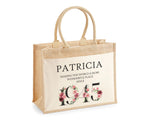 80th Birthday Gift For Women Personalised Jute Bag - Gift For Her Floral Tote Bag Gifts - Eighty 80 Wonderful Since 1945 Shopping Bag BND80T