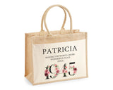 80th Birthday Gift For Women Personalised Jute Bag - Gift For Her Floral Tote Bag Gifts - Eighty 80 Wonderful Since 1945 Shopping Bag BND80T