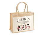 30th Birthday Gift For Women Personalised Jute Bag - Gift For Her Floral Tote Bag Gifts - Thirty 30 Wonderful Since 1995 Shopping Bag BND30T