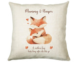 Mum Gift from Son Daughter - Personalised Fox Design Mummy Scatter Cushion Matching Mummy Mug Coaster Gift Set Bundle Gifts for Mum SMC004