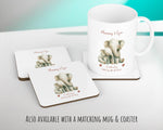 Mum Gift from Son Daughter - Personalised Elephant Design Mummy Scatter Cushion Matching Mummy Mug Coaster Gift Bundle Gifts for Mum SMC008