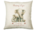 Mum Gift from Son Daughter - Personalised Elephant Design Mummy Scatter Cushion Matching Mummy Mug Coaster Gift Bundle Gifts for Mum SMC008