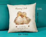 Mum Gift from Son Daughter - Personalised Duckling Design Mummy Scatter Cushion Matching Mummy Mug Coaster Gift Bundle Gifts for Mum SMC011