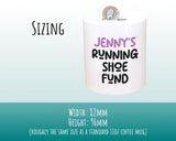 Running Gift for Women - Personalised Money Box Piggy Bank For Her Women - New Running Shoe Fund Savings Ceramic Cash Tin Run Club MB013