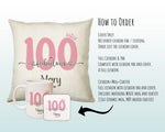 100th Birthday Gift for Women 100 and Fabulous Est 1925 Personalised Birthday Cushion Gift for Her Ladies Pink Design Nan Hundred BNH100C