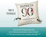 90th Birthday Gift for Women - Personalised 90 and Fabulous Birthday Cushion Age 90 Gift for Her - Ladies Floral Age Mum Nan Ninety BNK90C