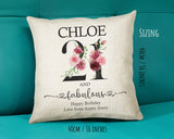 21st Birthday Gift for Women - Personalised 21 and Fabulous Birthday Cushion Age 21 Gift for Her - Ladies Floral Daughter Twenty One BNK21C