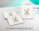 Mum Gift from Son Daughter - Personalised Bunny Rabbit Design Mummy Scatter Cushion Matching Mummy Mug Coaster Gift Set Gifts for Mum SMC006