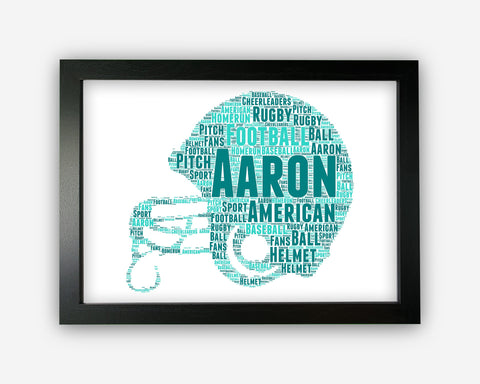 Personalised Word Art Gift American Football Gift USA Football Helmet Gift Wall Art Wall Prints Wall Art Gift Wall Art Prints PG0573