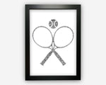 Personalised Tennis For Tennis Player Match Gift Word Art Wall Room Decor Prints GC1168