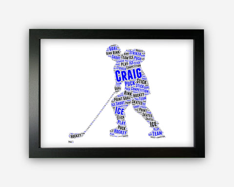 Personalised Word Art Gift Ice Hockey 2 Gifts Hockey Gifts Print Sports Gifts For Skating Wall Prints Wall Art Gift GC1093