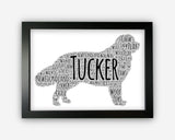 Personalised Newfoundland Dog For Pooch Lover Puppy Gift Word Art Wall Room Decor Prints GC1399